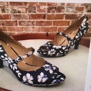 Born Black and White Floral Heels